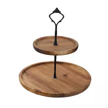 Подставка для кексов Поднос для десертов Настольное украшение Сервировочная стойка для торта Кондитерские изделия для 2 Tiers