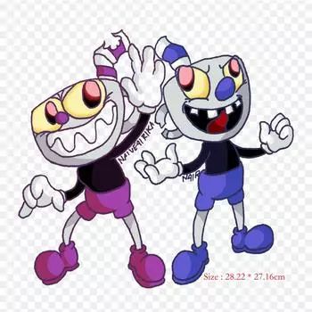 Cuphead Evil Cuphead рисунок утюгом на термопереносной печати виниловые нашивки наклейки для одежды DIY аппликации моющиеся нашивки