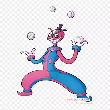 Cuphead клоун видеоигры термопереносная печать виниловые нашивки наклейки для одежды DIY аппликации моющиеся нашивки