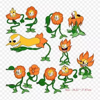 Cuphead Y Bendy Cuphead Бенди и чернильная машина Утюг на теплопередаче Печать Виниловые нашивки Наклейка для одежды DIY Аппликации Моющиеся нашивки