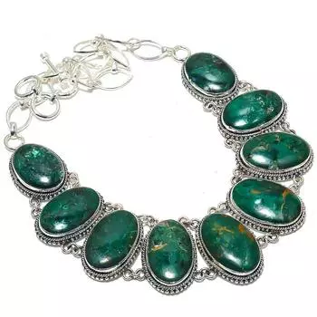 Cuprite Chrysocolla Gemstone Handmade 925 Silver Necklace 18 JCN353-57