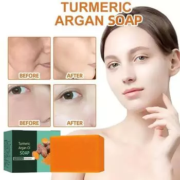 Curcumae Longae Argan Oill Soap Skin Soap для лица и тела - ручная работа, осветляющее кожу, осветляет кожу, унисекс 100 г One Size жёлтый