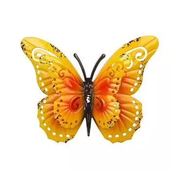 Cure Butterfly Iron Art Metal Butterfly 3D Wall Decors Modern Home Garden Courtyard Decoration Sculpture Butterfly Art 8 Colors
