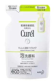 Curel Sebum Trouble Care пенящееся очищающее средство для лица сменный блок 130 мл