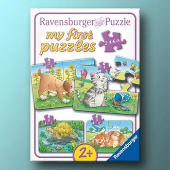 Curious Animals 2/4/6/8 Piece Ravensburger Dodol Baby Puzzle, popular Korean board game