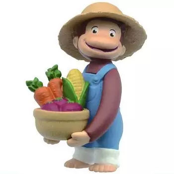Curious George Everyday Figure and Gacha Gacha Capsule Toy George s [1.George Vegetables] (Single Item)