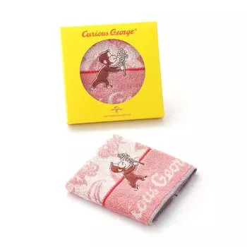 Curious George Flower Garden Towel Handkerchief Pink Packaged Reborn Cotton Fully Cotton 68-2170080