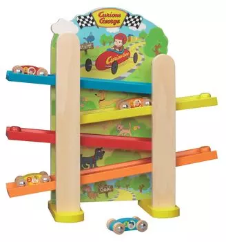 Curious George Wooden Slope Car Race