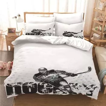 Curling 3D Digital Printing Three-Piece Set Four-Piece Quilt Cover 135 * 200cm three-piece set