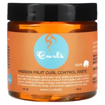Curls, Паста для контроля за вьющимися волосами Passion Fruit, 4 жидких унции (120 мл)