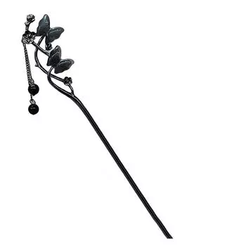 Curly Hair Headdress Small Crowd Simple Hair Clip Flowing Tassels Hairpin with Butterfly Pendant Unique Barrette 3