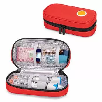 CURMIO EpiPen Case инсулиновый пакет с 2 назальными каплями портативная дорожная сумка только красные EpiPens, Auvi-Q, флаконы,