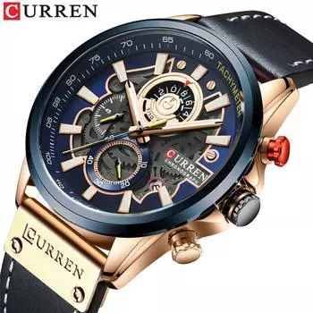 CURREN 8380 Мужские спортивные часы Мужские спортивные часы синий
