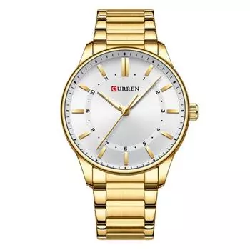 CURREN классические простые кварцевые часы для мужчин, деловые повседневные наручные часы, мужской ремешок, мужские часы со светящимися стрелками чёрный