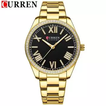 CURREN модный женский роскошный женский золотой браслет из нержавеющей стали женские часы подарок золотой