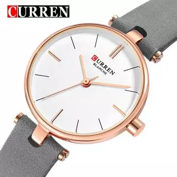 CURREN Новые женские часы, повседневные кварцевые часы, японский механизм, простые часы с ремнем
