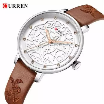 CURREN Новые женские кожаные часы Модные часы Личность для женщин