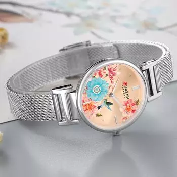 CURREN повседневные женские часы кожаные наручные часы для женщин кварцевые часы чёрный