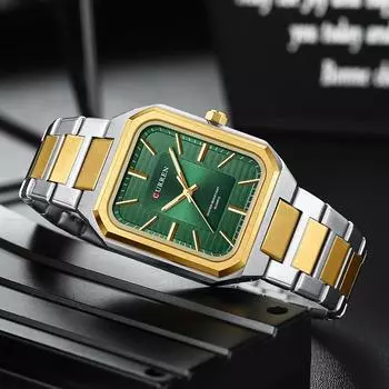 CURREN Ретро модные кварцевые мужские наручные часы повседневные деловые часы мужские браслет из нержавеющей стали со светящимися стрелками золотой/белый