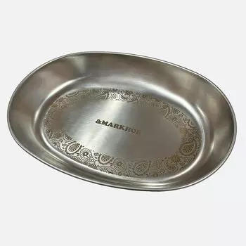 Curry Plate Stainless Steel Oval Type Made in Japan Tsubame Sanjo &MARKHOR