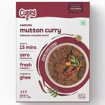 CURRYiT Паста карри Andhra Mutton быстрого приготовления, просто добавьте баранину, курицу и рыбу, 8,8 унций 8.8 oz