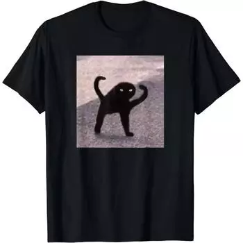 Cursed Cat Angry As Fuk Meme T-Shirt S чёрный