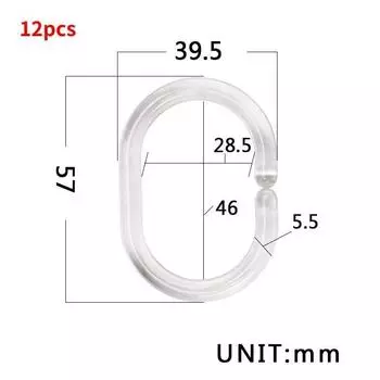 Curtain 12pcs Shower Ring Curtain Hook Hanger Bath Drape Loop Clip Clear Glide