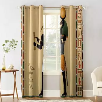 Занавеска Древнеегипетский Бог Мудрости Спальня Кухня Шторы Украшения Гостиной Оконные Шторы для Гостиной 135W x 60H(cm)