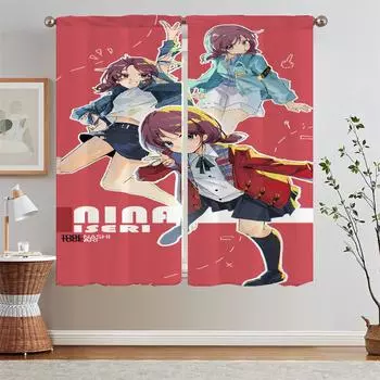 Curtain Rods Girls Band Cry Blackout Curtain for Living Room Decoration Tentacles Tulle in Kitchen Curtains Salon 2 Cheap Pieces W50xH70cmx2pcs-CL