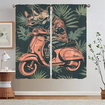 Curtain Rods Mr. Rhino Bedroom Blackout Curtains for Window Curtains Child Room Partition Curls Blinds Tulle in Kitchen Blind W50xH70cmx2pcs-CL