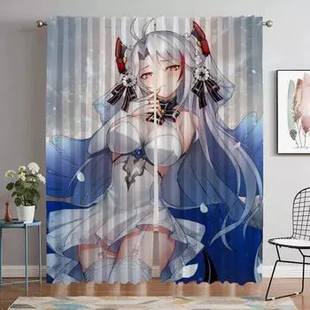 Curtains Child Room Azur Lane Home Interior Curtains for Camera Blackout Curtain for Room 2 Panel Shades Halloween Decoration W50xH70cmx2pcs-CL