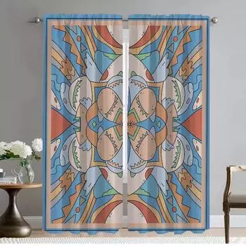 Curtains Child Room Chinese Style Window Curtain for Room 2 Panel Home Interior Curtains Tulle for Bedroom Partition Shades W50xH70cmx2pcs-CL