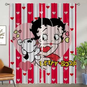 Curtains for Living Room Curtain Bettyes Boopes Partition Tulle for Bedroom Blackout Curtains 2 Pieces Halloween Decoration Home W50xH70cmx2pcs-CL