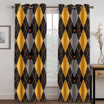 Шторы с геометрическим узором для детских оконных штор для гостиной, кухни, спальни, шторы для детской комнаты, домашний декор 100W160H(CM)40x63in&Hook