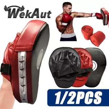Curved Boxing Pad Muay Thai Hand Target Sanda Kickboxing Training Thickened Earthquake-resistant Focus Punching Mitts PU Leather
