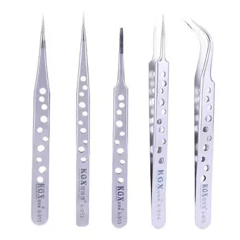 ~ Curved Straight Tip Tweezer Stainless Steel Anti-Static for Phone CPU IC Repai KGX 915