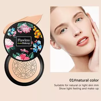 Cushion BB Водостойкий осветляющий тональный крем + спонж с грибами One Size