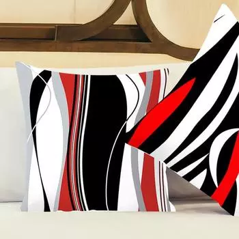 Чехол для подушки, моющийся, геометрический дизайн, полиэстер, кожа персика, мягкая нестандартная декоративная наволочка для спальни