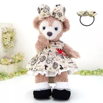 cushu cush Даффи Шелли Мэй Костюм Мягкая игрушка продается отдельно Сделано в Японии Одежда Милая Алиса в Стране Чудес Цельный Голова Лента Юбка-Петтискирт Обувь 4 белый