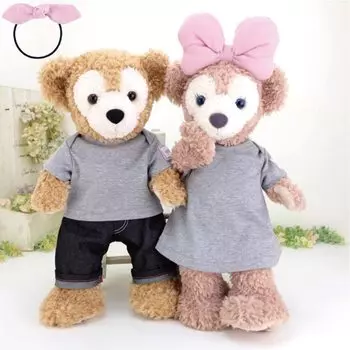 Cushu Cush Duffy Shellie May Костюм Мягкая игрушка Товары Одежда Платье Парный комплект Серые джинсовые брюки Платье Лента Комплект из 4 предметов Футболка cds473s чёрный