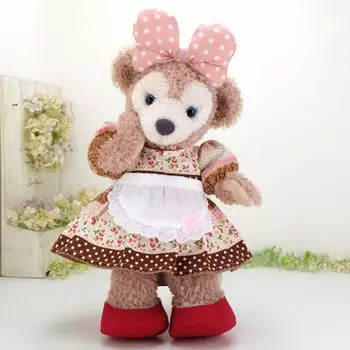 cushu cush Duffy Shellie May Plush Dress Up Clothes Costume Strawberry Pattern Pink 4 Piece Set of Apron and Shoes CDS296S Dress, Ribbon, розовый