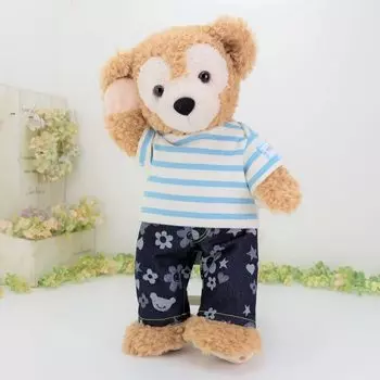 Cushu Cush Duffy Shellie May Сделано в Японии Мягкая игрушка Нарядная одежда Костюм Светло-голубой каймой Смайлик Узор Штаны Комплект CDS256S Футболка 2-Piece