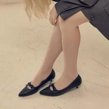 [CUSTOM ADE] Туфли-шпильки на ленте высотой 3 см, Rosie (CW0079BK), CW0079BK, 7000030753, Популярная корейская обувь 235