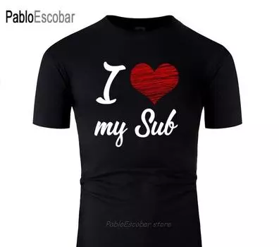 Пользовательский комикс I Love My Sub Submissive Unisex футболка для унисекс O Neck Sub Slave Bottom Submissive Handcuffs Bdsm Vintage Tshirts L