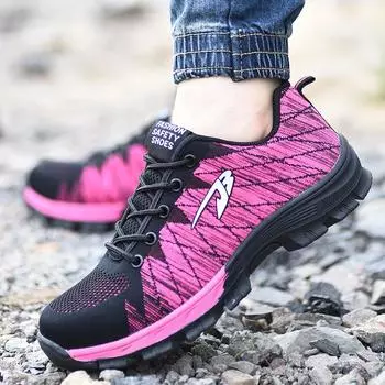 Custom Non-slip Rubber Sole Highquality Industrial Safety Work Shoes Steel Toe Protective Sneakers Women Safety Shoes 38 серый
