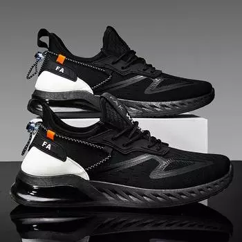 Customized shoes men s 2025 new fly-woven breathable men s shoes lace-up casual shoes teen trend running sports shoes 39 белый