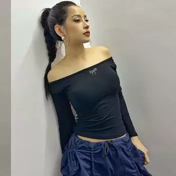 Cut Out Sexy Sweet and Spicy Girl Print Top Vest Black S