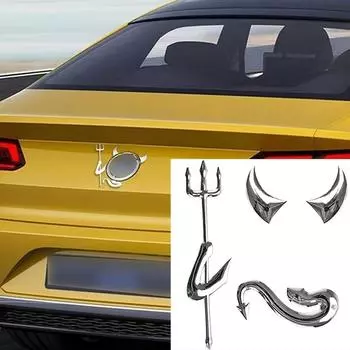 Симпатичный 3D ПВХ Маленький Дьявол Стиль Демон Наклейка на машину Авто Эмблема автомобиля Наклейка Украшение 1pc