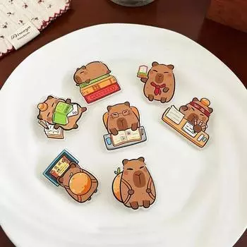 Cute Acrylic Capybara Pin Kapibara Capibara Badge Jewelry Study Capybara Brooch Skirts Style H