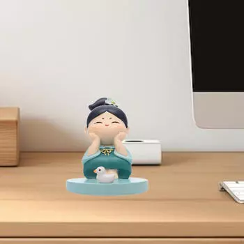 Cute Ancient Lady Phone Stand ,Ladies Desk Holder ,Cartoon Design Portable Smartphone Duck Decor